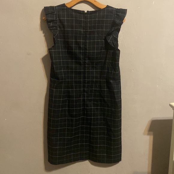 Loft Windowpane Plaid Flutter Sleeve Shift Dress - Picture 6 of 6